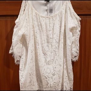 Torrid Cold Shoulder White Top